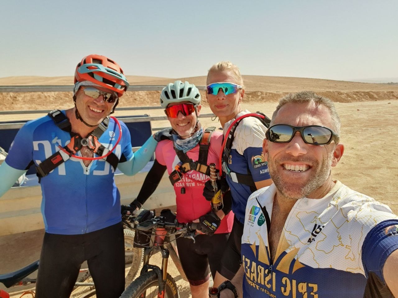 A team of riders in the desert during NonStop700
